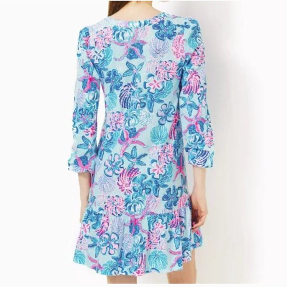 NWT - Lilly Pulitzer Alyssa A-Line Cotton Dress Multi Color Bahamas Beachcomber - Picture 2 of 8